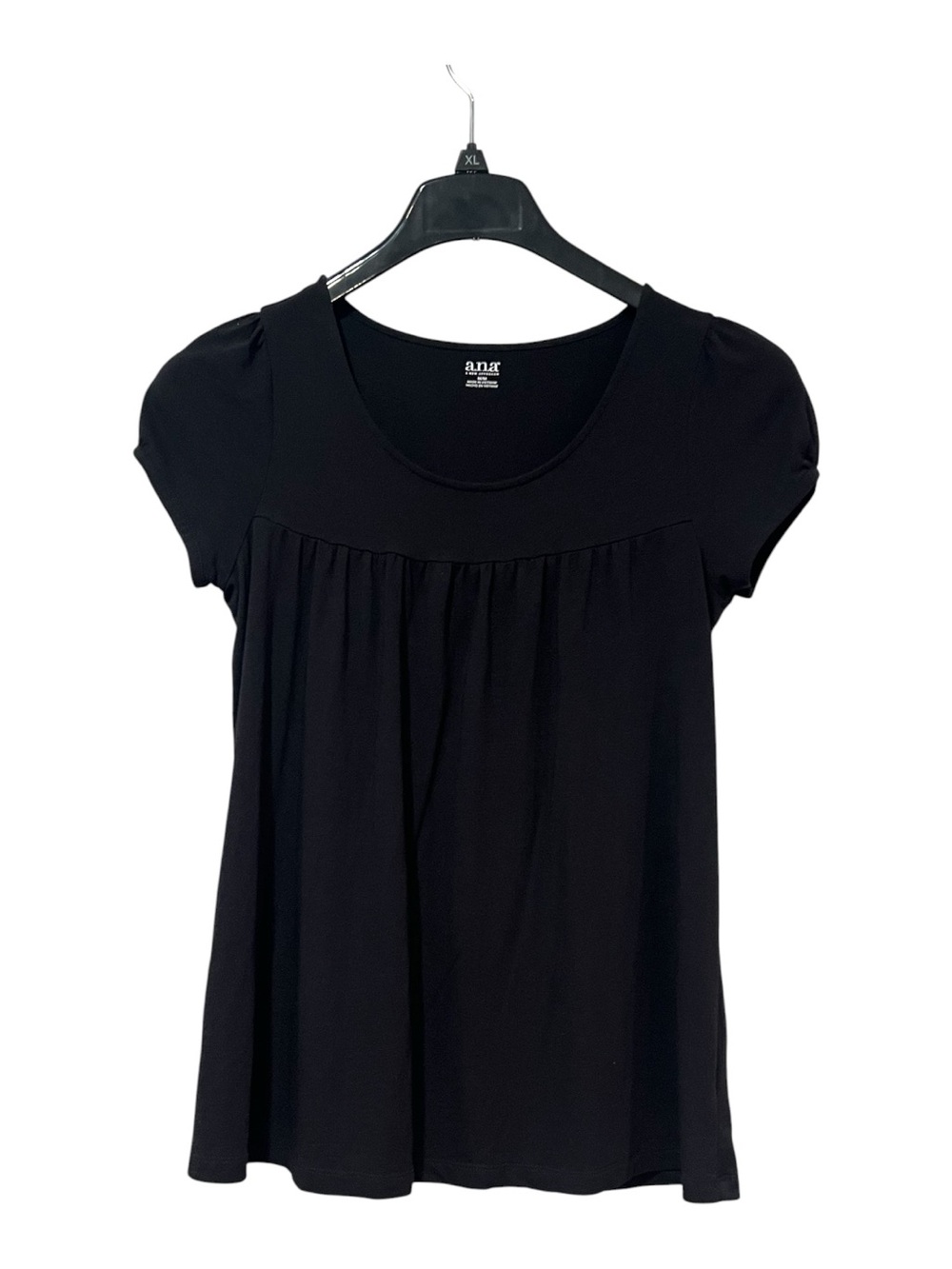 a.n.a. Black Babydoll Fluttery Cap Sleeve Top Casual Feminine Size Medium Y2K